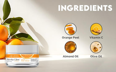 Jovees Herbal Revita Glow Vitamin C Cream Infused with Almond & Kakadu Plum | Reduces Dark Spots, Hyperpigmentation & Fine Line Apperances | For All Skin Type 50G